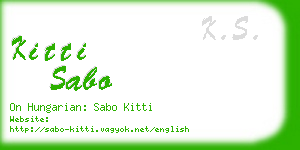 kitti sabo business card